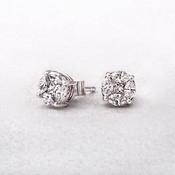 0.60ct Natural Diamond 5.8mm Round Invisible Set Stud Earrings in 18ct White Gold
