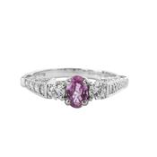 0.61ct Pink Sapphire and 0.73ct Natural Diamond Dress Ring in 18ct White Gold image