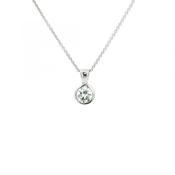0.63ct F VS Natural Diamond Rubover Solitaire Pendant in 18ct White Gold