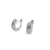 0.64ct Fvs Baguette &amp; Brilliant Natural Diamond Hoop Earrings In 18ct White Gold