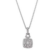 0.65ct Natural Diamonds F/VS Cluster Cushion Shape Pendant in 18ct Gold image
