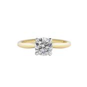 0.75ct D VS2 Certified Solitaire Natural Diamond Ring Set in 18ct Yellow Gold image