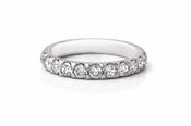 0.75ct Fvs 3mm Natural Diamond Wedding Band 18ct White Gold - J image