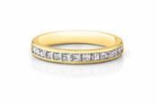 0.75ct Fvs 3mm Princess Cut Channel Set Natural Diamond  Wedding Band In 18ct Yellow Gold - K image
