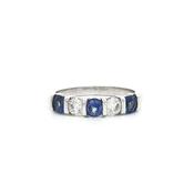 0.75ct Sapphire &amp; G Vs Natural Diamond 0.38ct in 18ct White Gold - N