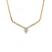 0.80ct Natural Diamond Wishbone Style Necklet in 18ct Gold