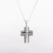 0.98ct Natural Diamond Set Cross in 18ct White Gold