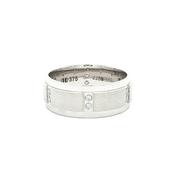 Gents 8mm White Gold &amp; 0.15ct Natural Diamond Set Wedding Band - T image