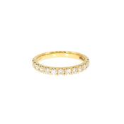 Ladies 2.5mm Castelle Set Natural Wedding Band In 18ct Yellow Gold - K image