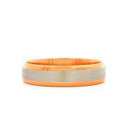 18ct Rose Gold &amp; White Gold Fancy Gents Wedding Ring image