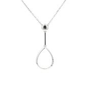 9ct White Gold Pear Drop Pendant 0.15ct Natural Diamond image