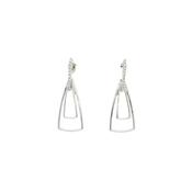 0.8ct Natural Diamond Set Contemporary Drop Earrings in 9ct White Gold image