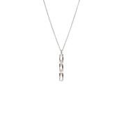 Natural Diamond Bar Link Pendant in 9ct White Gold