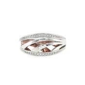 9ct Rose &amp; White Gold Natural Diamond Dress Ring - L image