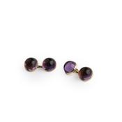14ct Yellow Gold Stone Set Amethyst Cufflinks image