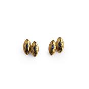 18ct french sapphire and diamond marquise shape cufflinks 8grams image