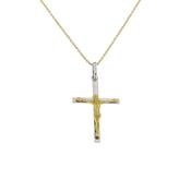 18ct Gold Two Tone Crucifix Pendant