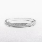 18ct White Gold Brilliant Cut Natural Diamond Bangle