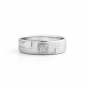 18ct White Gold Gents Natural Diamond Set Engagement Ring - T image