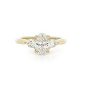 18ct Yellow Gold 0.80ct D Vs2 Natural Diamond Oval &amp; Pear Shoulders 0.32ct image