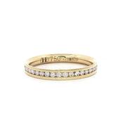 18ct Yellow Gold 2.5mm Channel Set Natural Diamond Wedding Band - L
