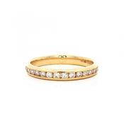 18ct Yellow Gold Natural Diamond Brilliant Cut Chanel Set Wedding Band - L