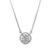 1.00ct Natural DiamondInvisible Set Halo Pendant in 18ct White Gold image