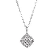 1.04ct Natural Diamonds F VS Invisible Set Cluster Pendant in 18ct White Gold image