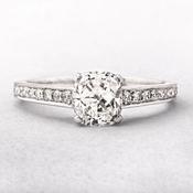 1.04ct Platinum Natural Cushion Cut Diamond Solitaire Engagement Ring image