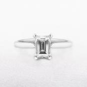 1.17ct H vs2 Emerald Cut Natural Diamond Solitaire Set in Platinum