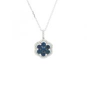 1.20 Sapphire &amp; 0.24 Natural Diamond Flower Pendant in 18ct White Gold image