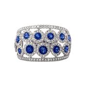 1.29ct Sapphire &amp; 0.87ct Natural Diamond Dress Ring set in 18ct White Gold