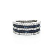 1.50ct Sapphire &amp; Natural Diamond 0.50ct Five Row Dress Ring