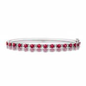 1.82ct Ruby &amp; 0.68ct Natural Diamond Bangle Set In 18ct White Gold image