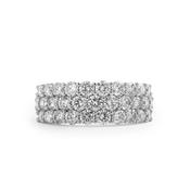 2.04ct Fvs 3 Row Brilliant Cut Natural Diamond Dress Ring In 18ct White Gold