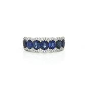 2.06ct Sapphire &amp; Natural Diamond 0.23ct in 18ct White Gold