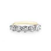 2.20ct D VS2 Round Natural Diamond 18ct Yellow Gold Five Stone Ring image