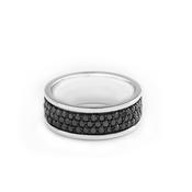 2.46ct Gents Full Natural Black Diamond Set Band In 9ct White Gold - S image