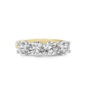 2ct F VS GIA Certified Round Natural Diamond Four Stone Ring Set In 18ct Yellow Gold image