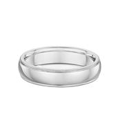 5mm Gents Beaded Edge Wedding Band In 9ct White Gold - W image