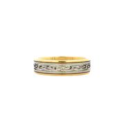 9ct Yellow Gold 5mm Two-Toned Gents Celtic Style Wedding Ring image