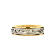 9ct Yellow Gold 5mm Two-Toned Gents Celtic Style Wedding Ring image
