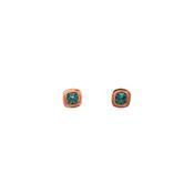 Blue Topaz Princess Cut Stud Earrings in 9ct Rose Gold image