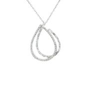 1.85ct Natural Diamond Brilliant and Baguette Double Pear Shape Pendant in 18ct White Gold image