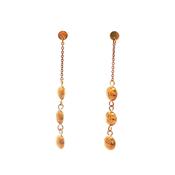3 Small Circle Chain Drop Earring in 9ct Yellow Gold