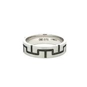 9ct White Gold 6mm Geometric Pattern Band Ring image