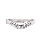 0.18ct 3mm Shaped Natural Diamond Set Wedding Band In 18ct White Gold - K image