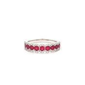 0.96ct Ruby &amp; 0.22ct Natural Diamond Dress Ring in 18ct White Gold - M image