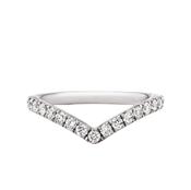 0.45ct Ladies Natural Diamond Set Wishbone Wedding Band In 18ct White Gold - M image