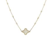 9ct Mother Of Pearl Clover Necklace
